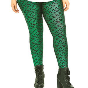NEW! Torrid* Halloween Green Mermaid Leggings